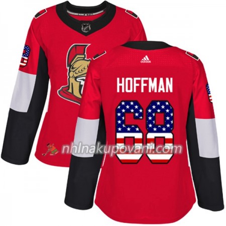 Ottawa Senators Dresy Mike Hoffman 68 2017-2018 USA Flag Fashion Černá Adidas Authentic - Dámské Ottawa Senators Dresy Mike Hoffman 68 2017-2018 USA Flag Fashion Černá Adidas Authentic - Dámské